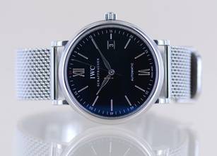 Thumbnail von IWC Portofino Automatic Date Stahl black roman Dial Stahlband 40mm Automatic B+P </h1>