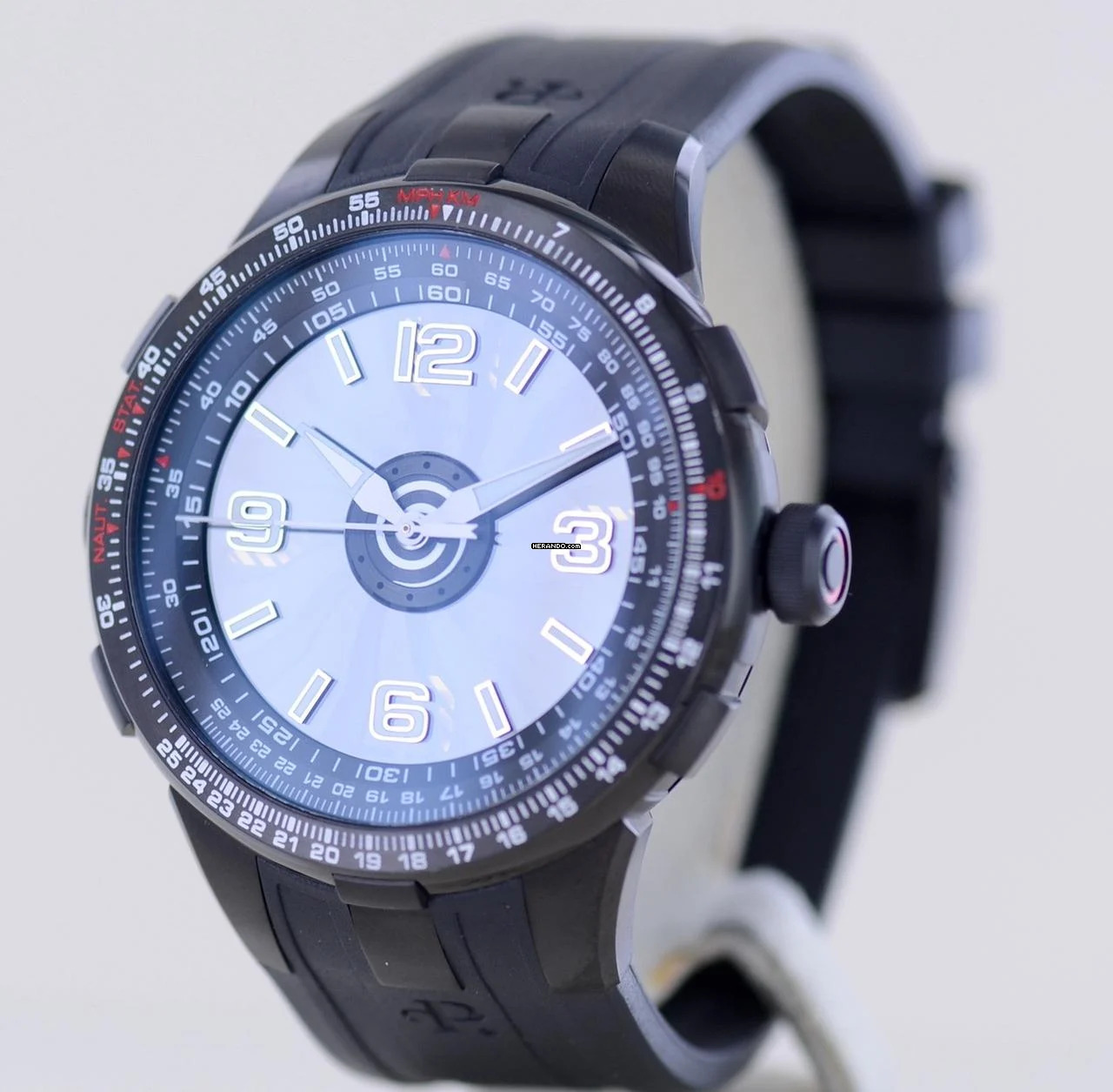 Thumbnail von Perrelet Turbine Pilot black PVD Kautschuk 48mm Automatic rar B+P </h1>