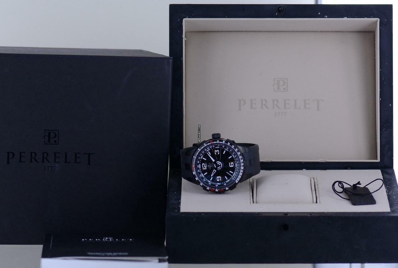 Thumbnail von Perrelet Turbine Pilot black PVD Kautschuk 48mm Automatic rar B+P </h1>