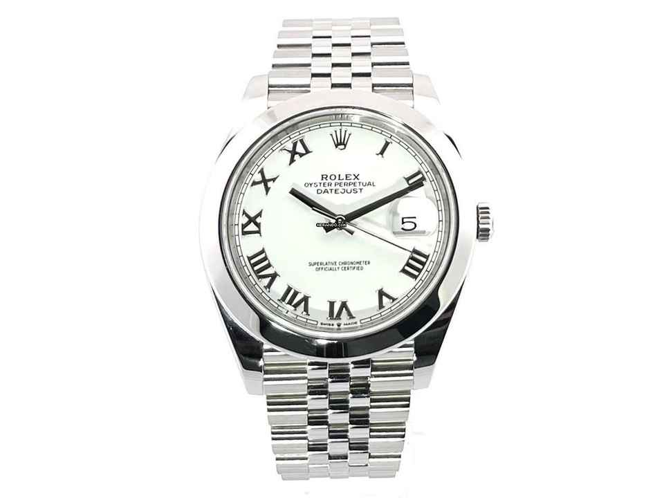  Rolex Datejust 41 Ref. 126300 Oystersteel Weiß Römisch Jubile-Band </h1> 
