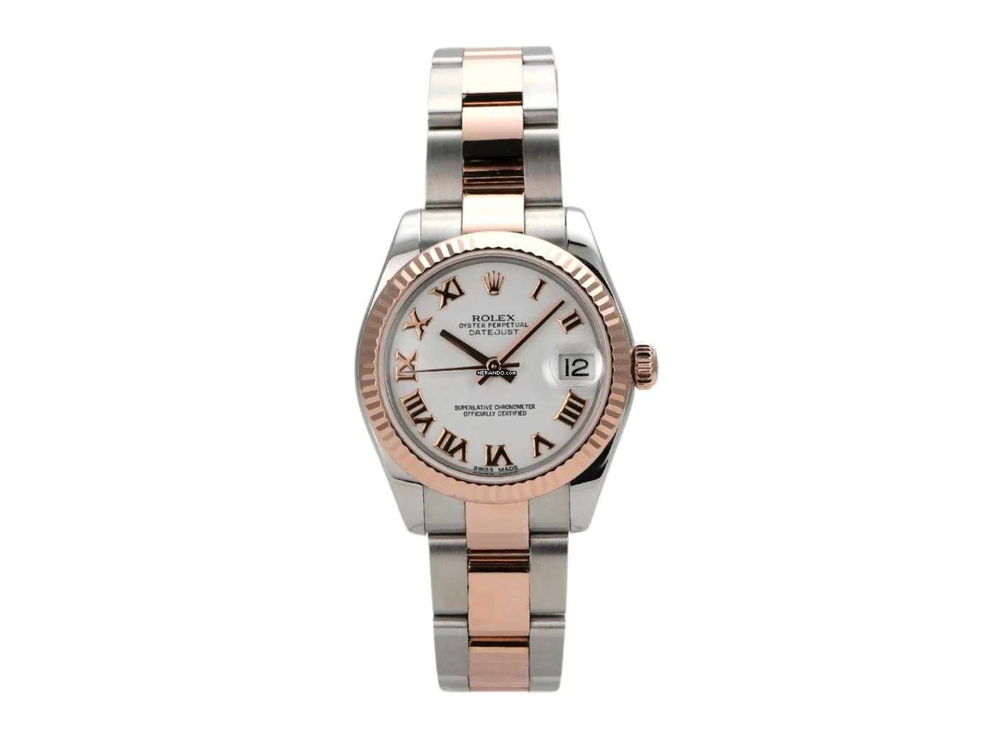  Rolex Datejust 31 Edelstahl Everose-Gold Ref. 178271 Weiß Römisch </h1> 