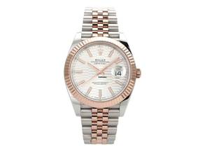 Thumbnail von Rolex Datejust 41 Edelstahl Everose-Gold Ref. 126331 Silber Riffelmuster Jubile-Band