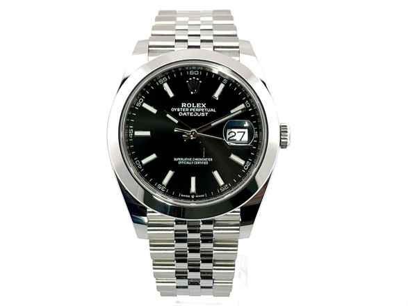  Rolex Datejust 41 Ref. 126300 Edelstahl Schwarz Index Jubile-Band </h1> 