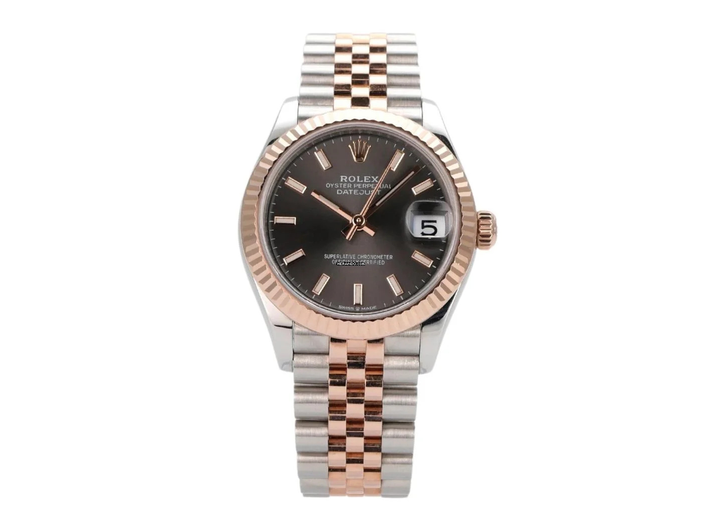  Rolex Datejust 31 Oystersteel Everose-Gold Ref. 278271 Grau Jubile-Band </h1> 