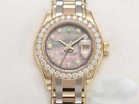  Rolex Lady-Datejust Pearlmaster 29mm 80298 Tridor 750 Diamanten Perlmutt Automatik Lady 18kt Gold </h1> 