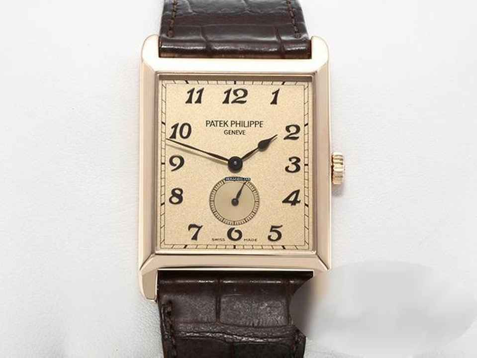 Patek Philippe Gondolo 5109 R Rosegold 750 2006 Leder Handauzug 18kt Gold  