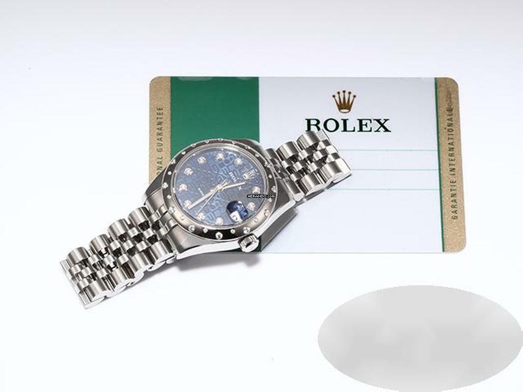 Thumbnail von Rolex Datejust 31 31mm Medium 178344 2017 Stahl Weissgold 750 Diamanten Automatik Stainless Steel 18kt White Gold Jubilé-band Chronometer Oyster Blue Dial </h1>