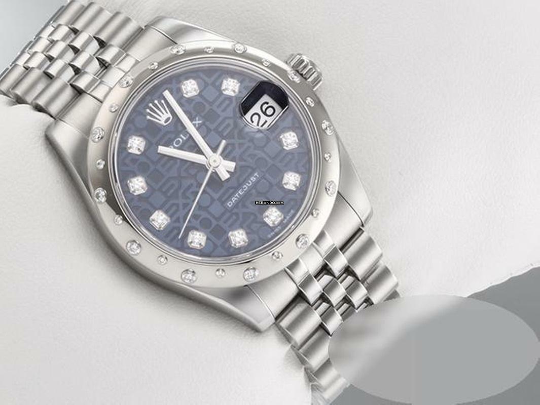 Thumbnail von Rolex Datejust 31 31mm Medium 178344 2017 Stahl Weissgold 750 Diamanten Automatik Stainless Steel 18kt White Gold Jubilé-band Chronometer Oyster Blue Dial </h1>