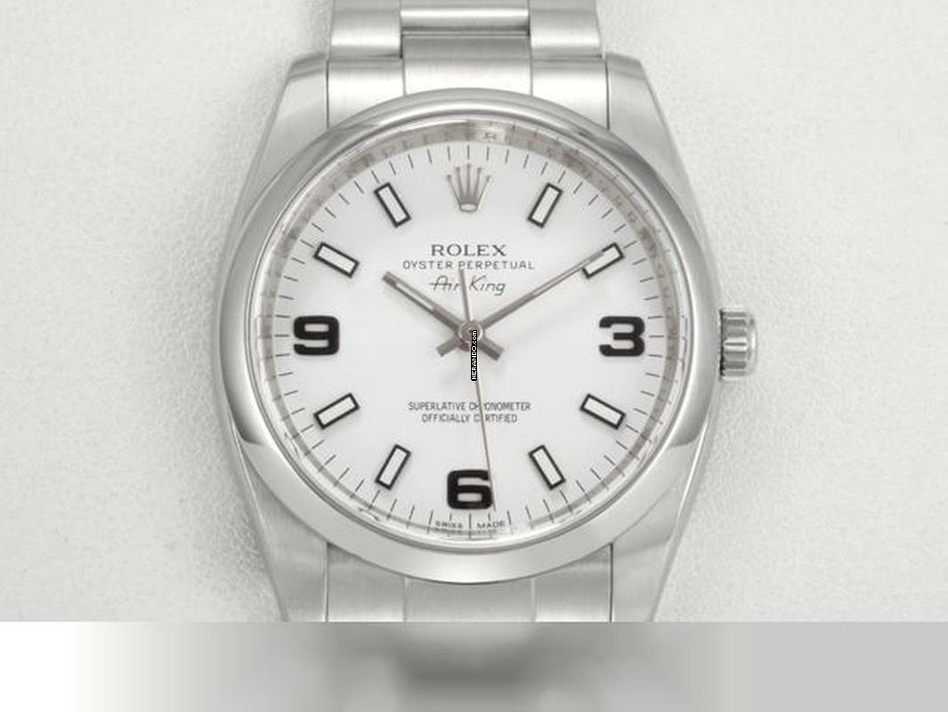  Rolex Air King 34mm Medium 114200 2013 Edelstahl Automatik Stahl Stainless Steel Oyster-band Chronometer White Dial </h1> 