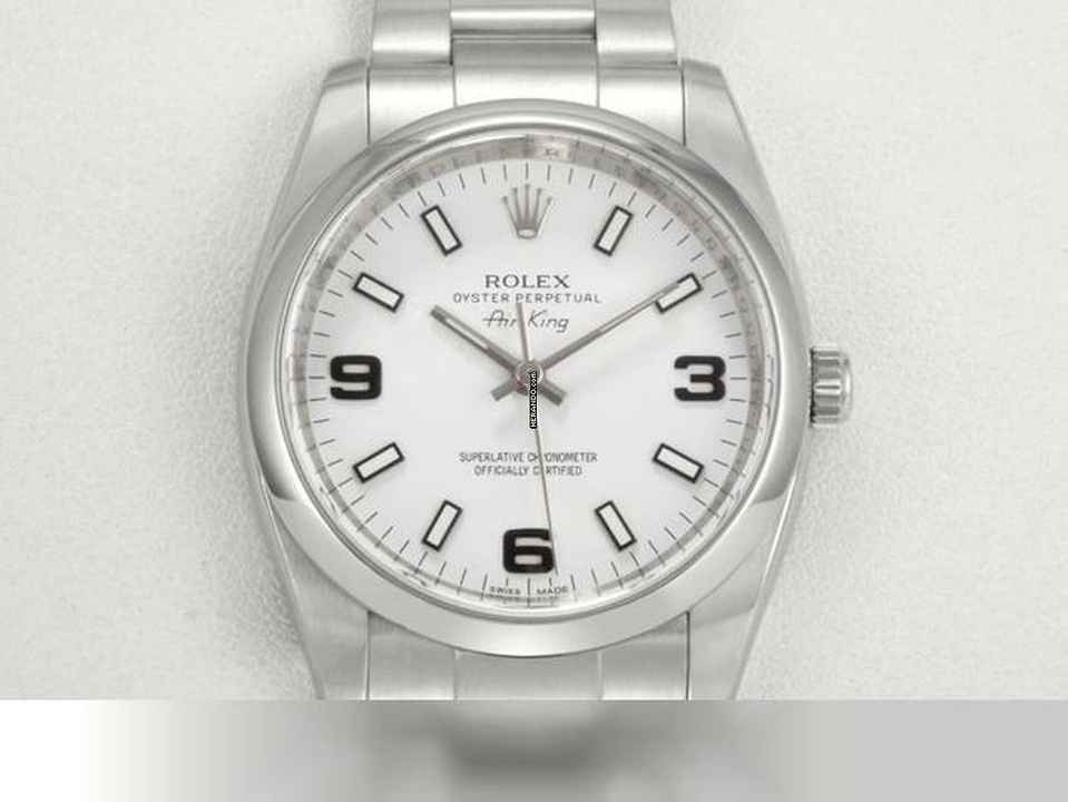  Rolex Air King 34mm Medium 114200 2013 Edelstahl Automatik Stahl Stainless Steel Oyster-band Chronometer White Dial </h1> 