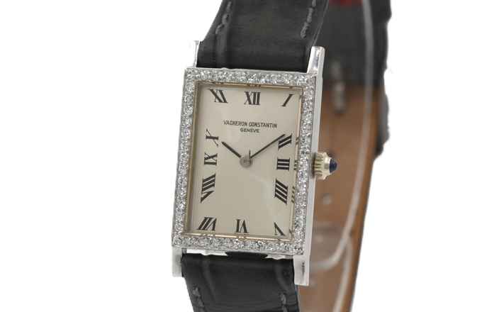 Vacheron Constantin Tank Rare Vintage from 1966 18K White Gold Diamonds 