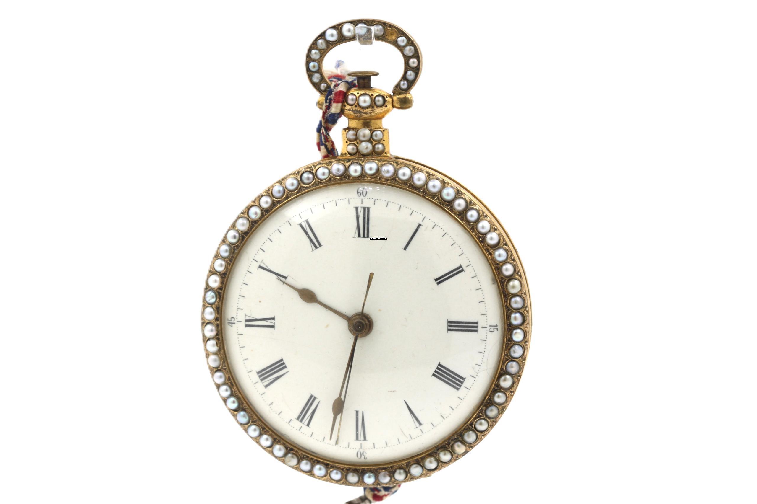 Thumbnail von Leo Juvet Huge Antique Pocket Watch Chinese Market Enamel Ultra Rare