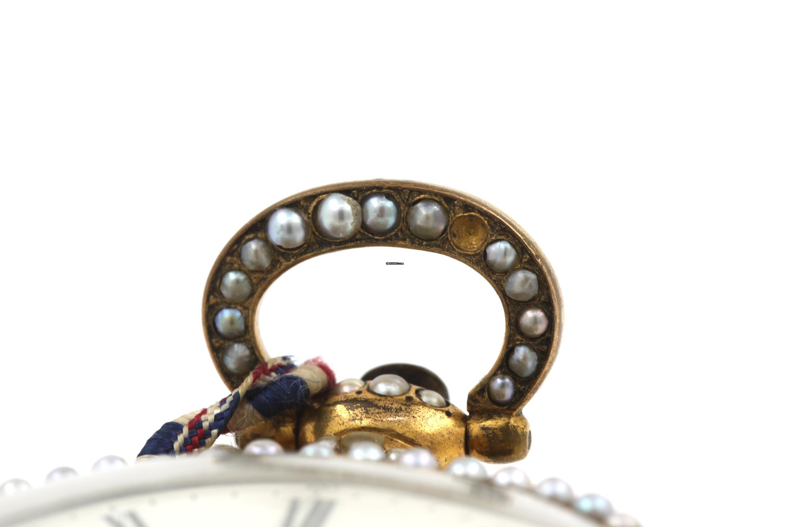 Thumbnail von Leo Juvet Huge Antique Pocket Watch Chinese Market Enamel Ultra Rare