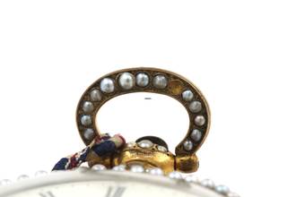 Thumbnail von Leo Juvet Huge Antique Pocket Watch Chinese Market Enamel Ultra Rare