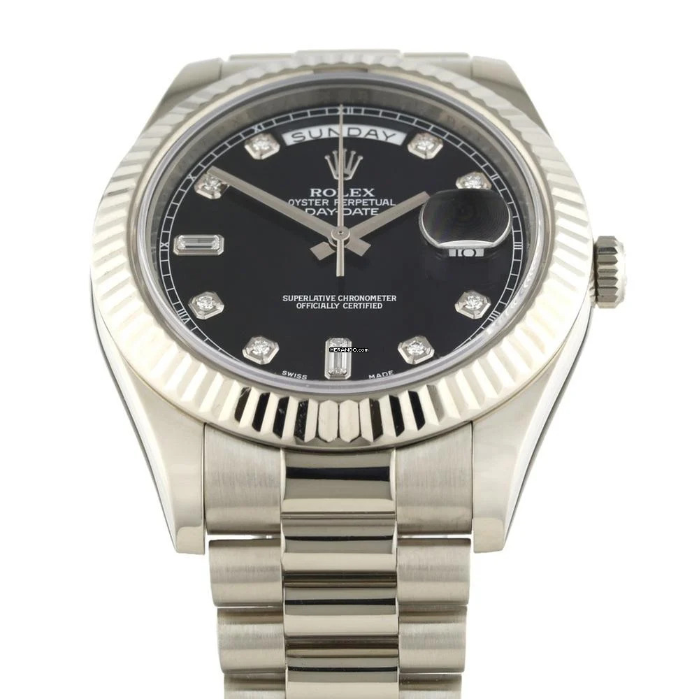  Rolex Day-Date II Black Dial Ref.218239 