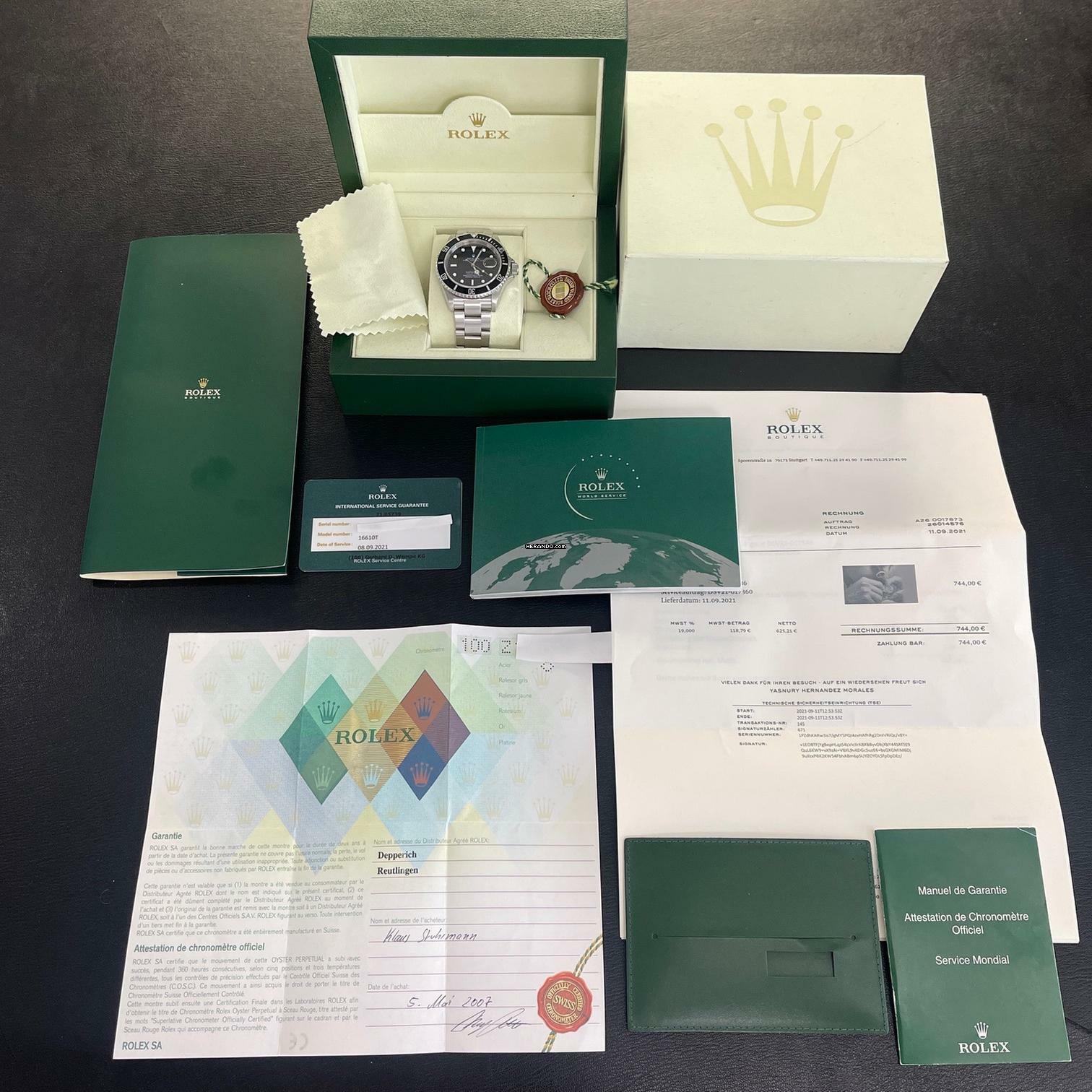 Thumbnail von Rolex Submariner Date Ref. 16610 - FULL SET 2007