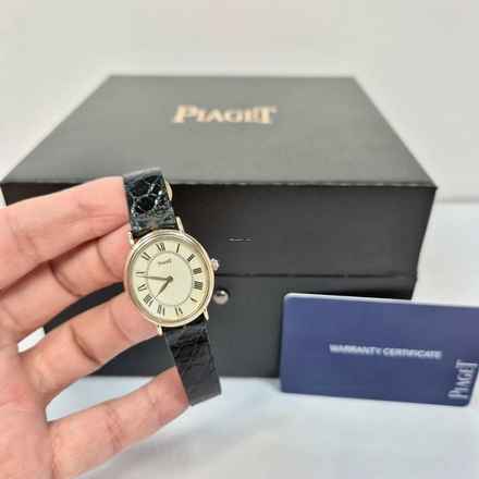 Piaget Petit Ovale Ouro Branco Corda 24mm Completo 