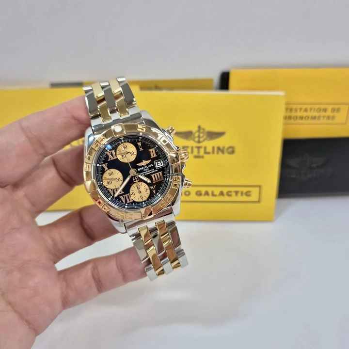  Breitling Chrono Cockpit Chronograph ouro & Aço 39mm Automático Completo 