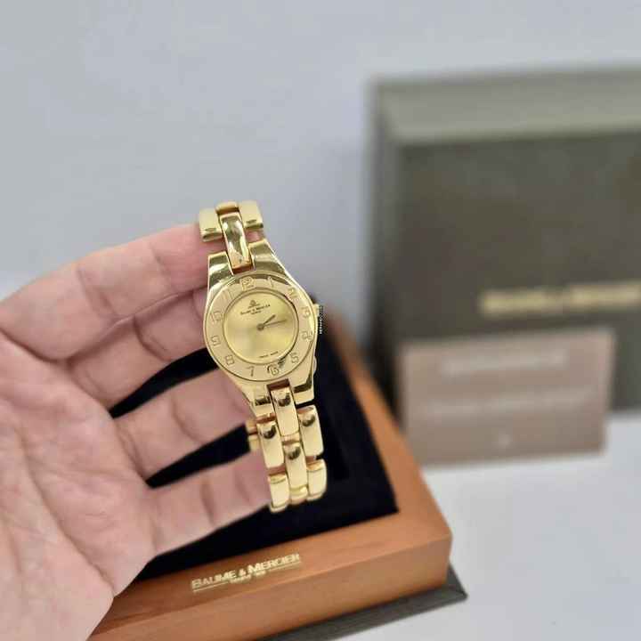  Baume & Mercier Linea Ladies Full Gold 27mm Quartz Completo 