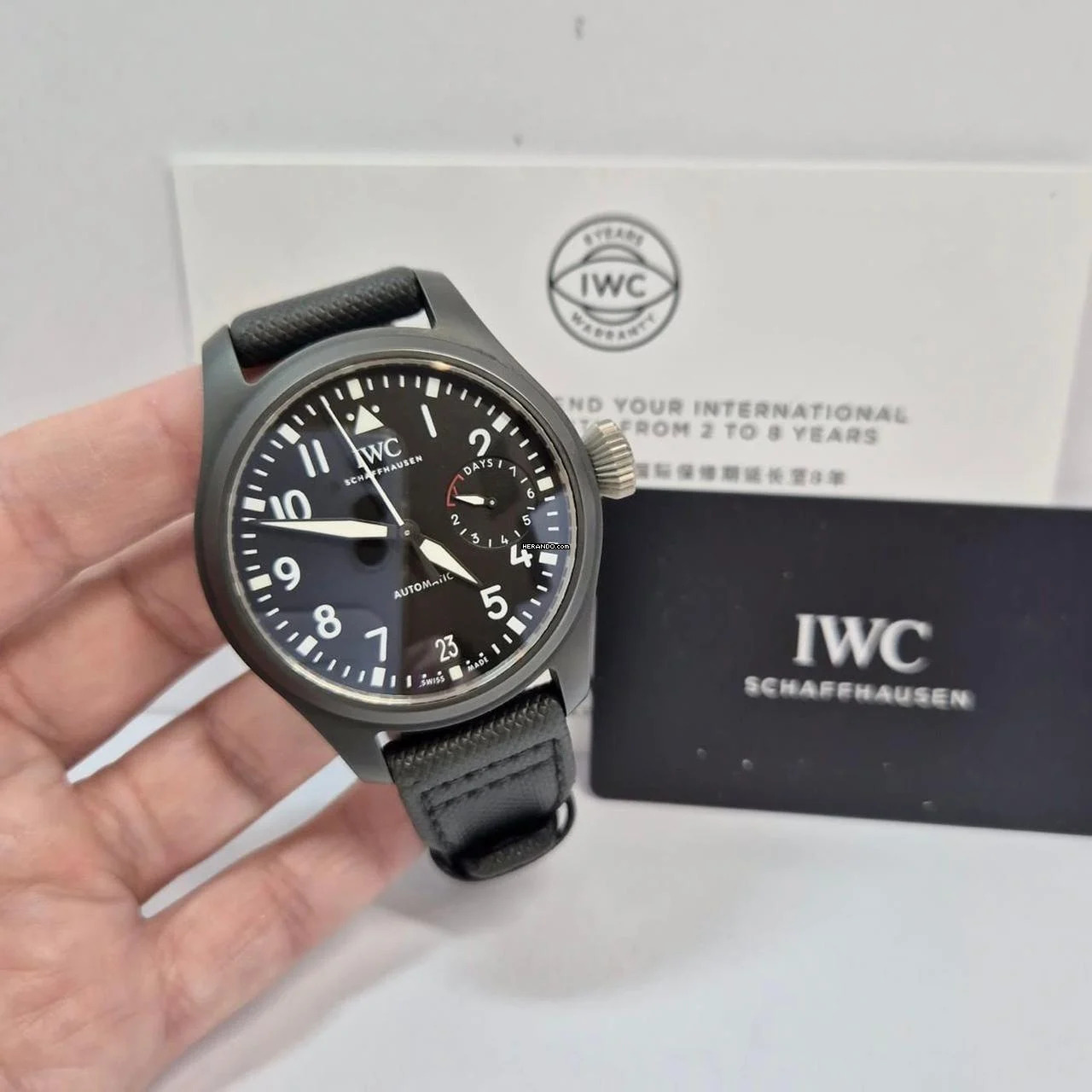 IWC Große Fliegeruhr Top Gun Big Pilot Top Gun 7 Days Automático Cerâmica 46mm Completo