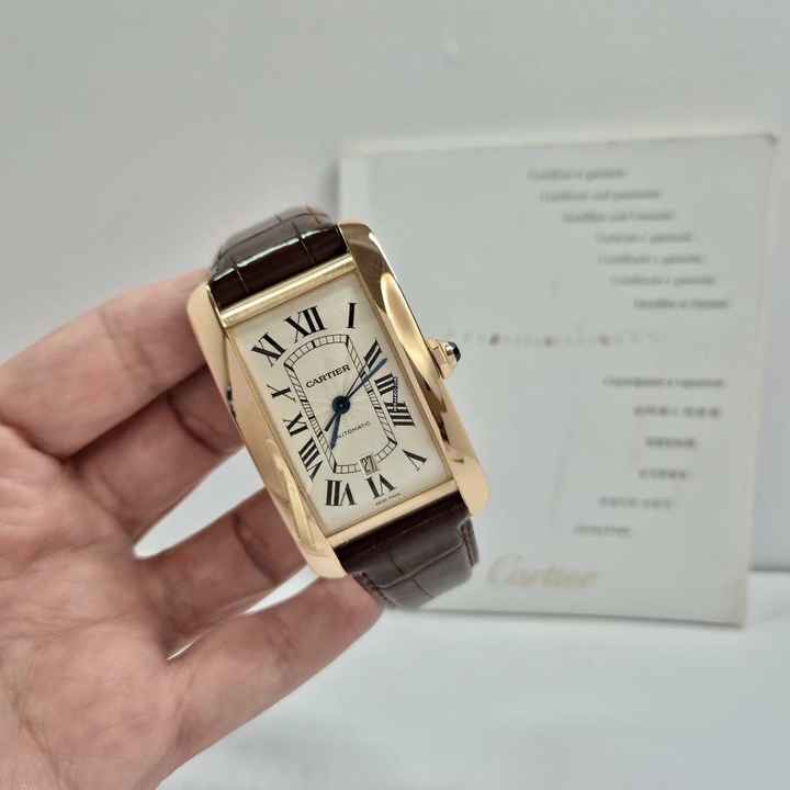  Cartier Tank Américaine XL Ouro Rosé Automático 32x52mm Completo 
