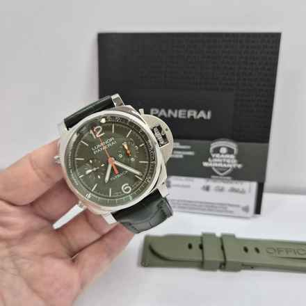  Panerai Luminor 1950 Chrono Flyback 3 Days Green Dial 44mm Completo 