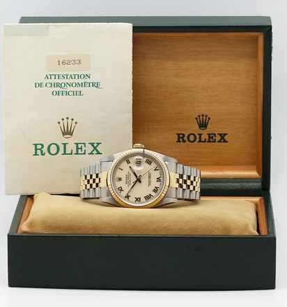  Rolex Datejust 36 Stahl/Gold Ref :16233 Rolex Box & Papiere von 1990 </h1> 