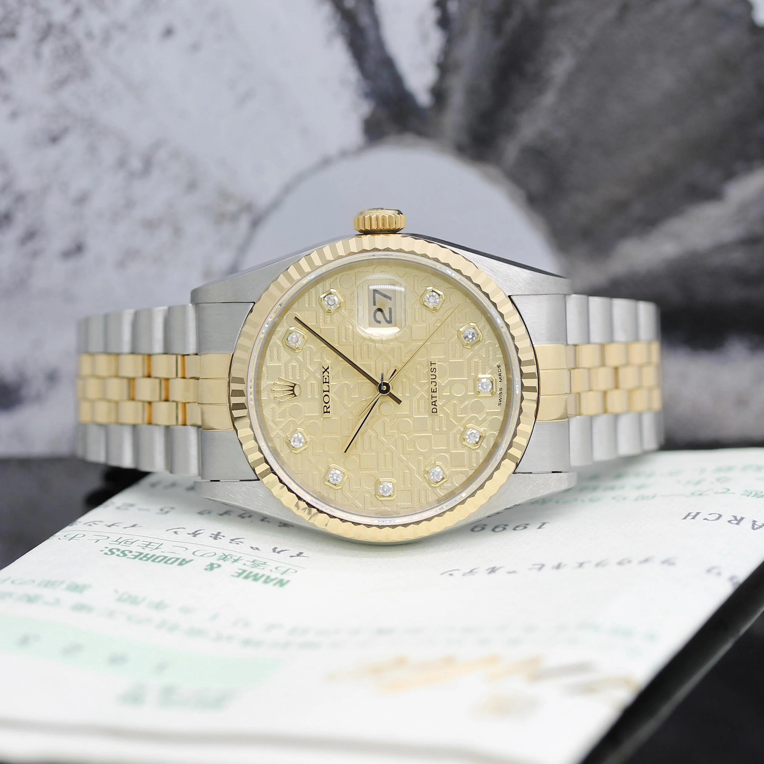Rolex Datejust 36 Stahl/Gold Ref :16233 Rolex Box & Papiere von 1999 </h1>