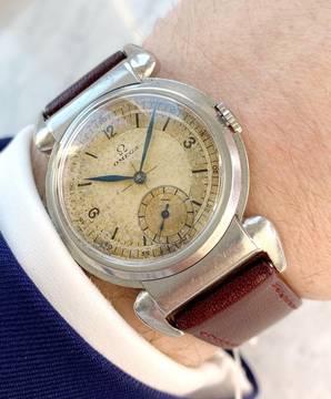  Omega Classic Extremely Rare Big Scarab Sector Dial 35mm Serviced Vintage 