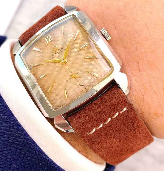  Omega Bumper Rare Art Deco Case Honeycomb Dial Automatic Bumper 3950 3950 