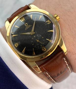  Omega Bumper Serviced 36mm Jumbo Vintage Automatic Automatik 2494 Bumper Black Dial 2657 