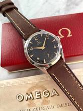 Thumbnail von Omega Classic Serviced 35mm Vintage FULL SET Box Papers Black Restored Dial 2605 2605