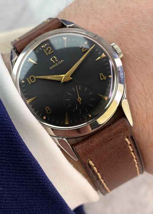  Omega Classic Serviced 35mm Vintage FULL SET Box Papers Black Restored Dial 2605 2605 