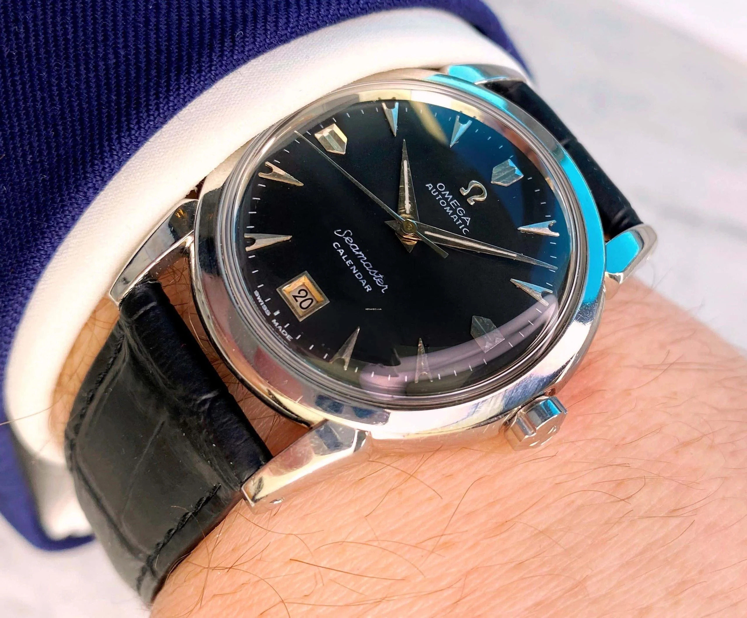 Omega Seamaster Calendar Vintage Serviced Automatic Automatik 2627 black dial 2627