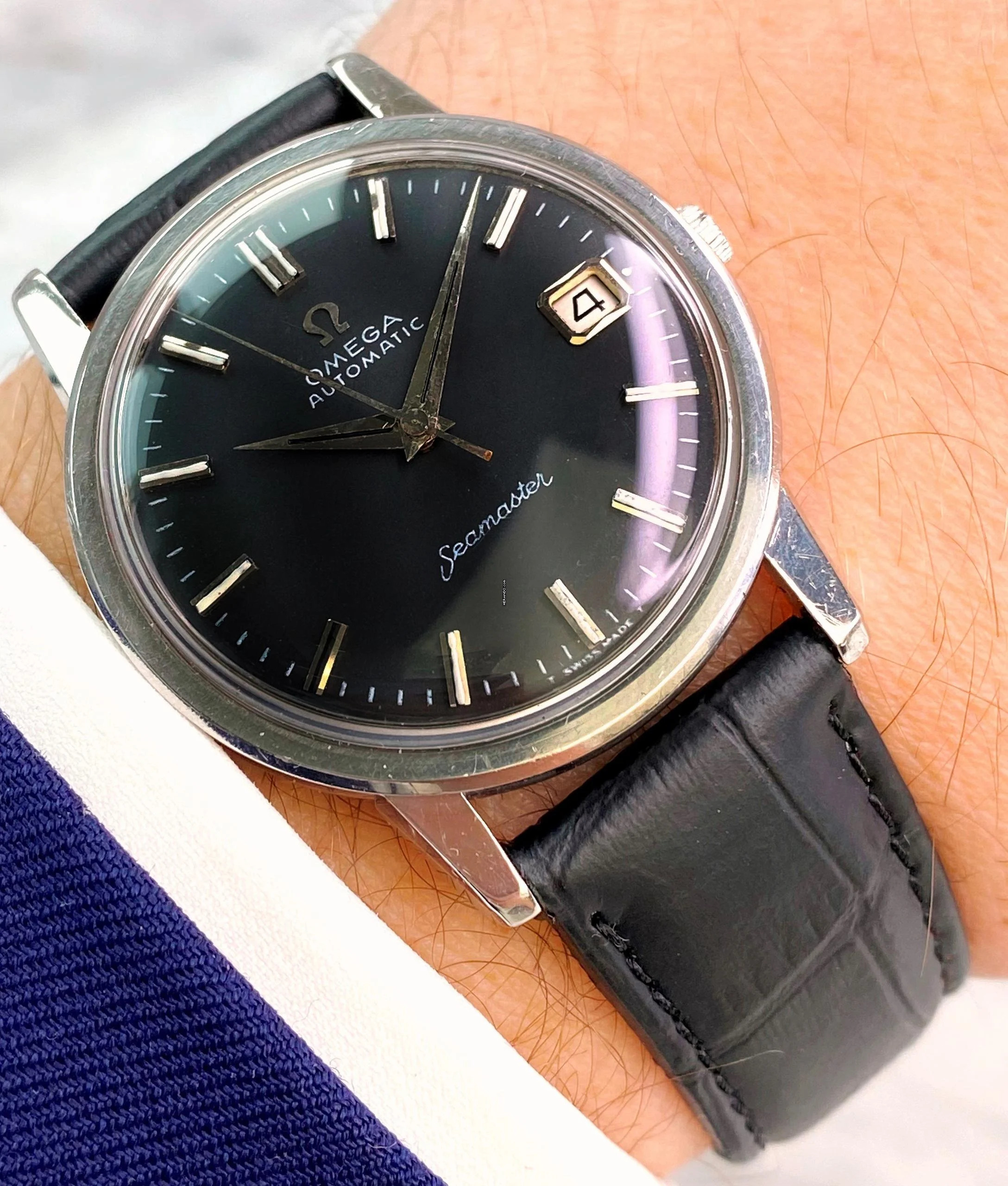 Omega Seamaster Serviced (560 Euro) Seamaster Vintage Automatic Restored Black Dial 166003 166003
