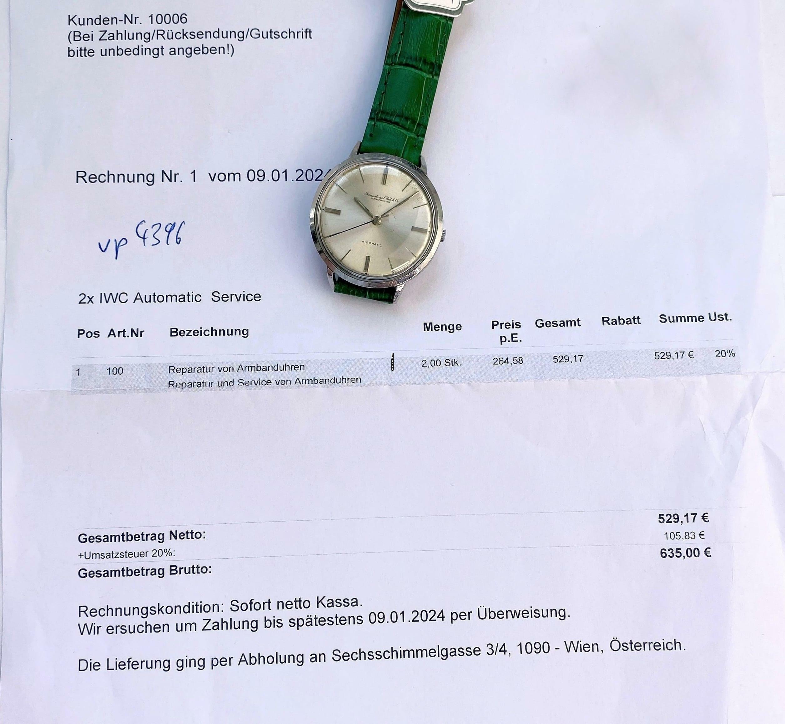 Thumbnail von IWC Classic Serviced Automatic 35mm Steel vintage cal 853