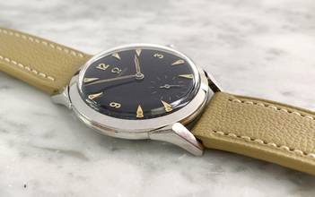 Thumbnail von Omega Classic Unrestored Black Gilt Dial Vintage Serviced 2608