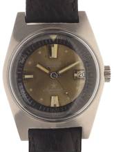 Thumbnail von Duward screwed Stainless Steel Case # 250.9080 Ref. 1701 original Aquastar crown inner bi-directional revolving bezel </h1>