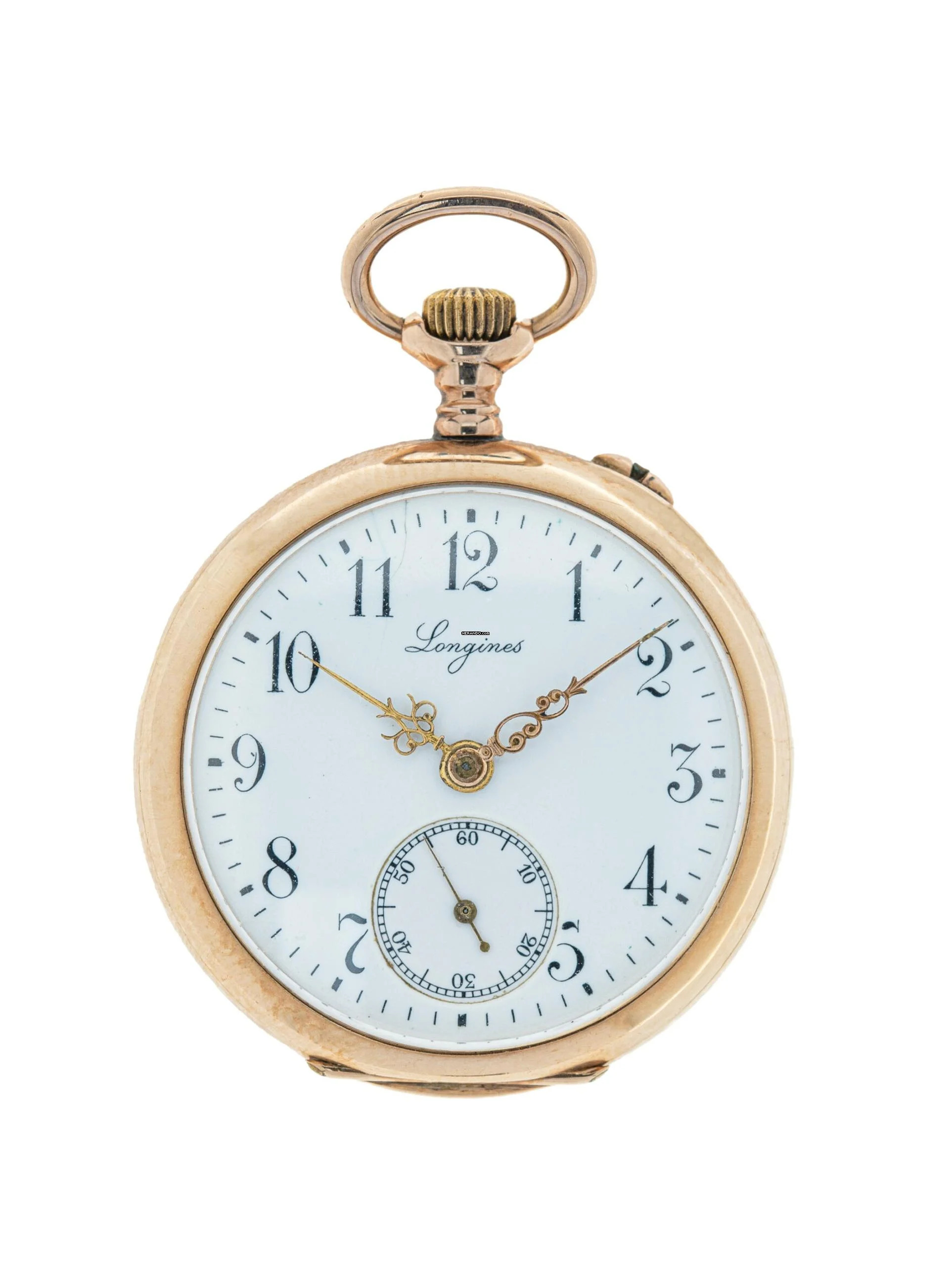  Longines Fob Watch 14 k Rose Gold 1900s 