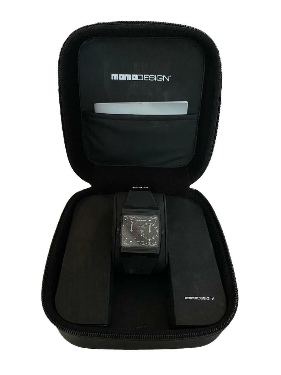 Thumbnail von Momo Design Gents sportive Designers Wristwatch from MOMO Design made in Italy comes with original technical manual and outer box Ref. MD-077 Dual Time </h1>
