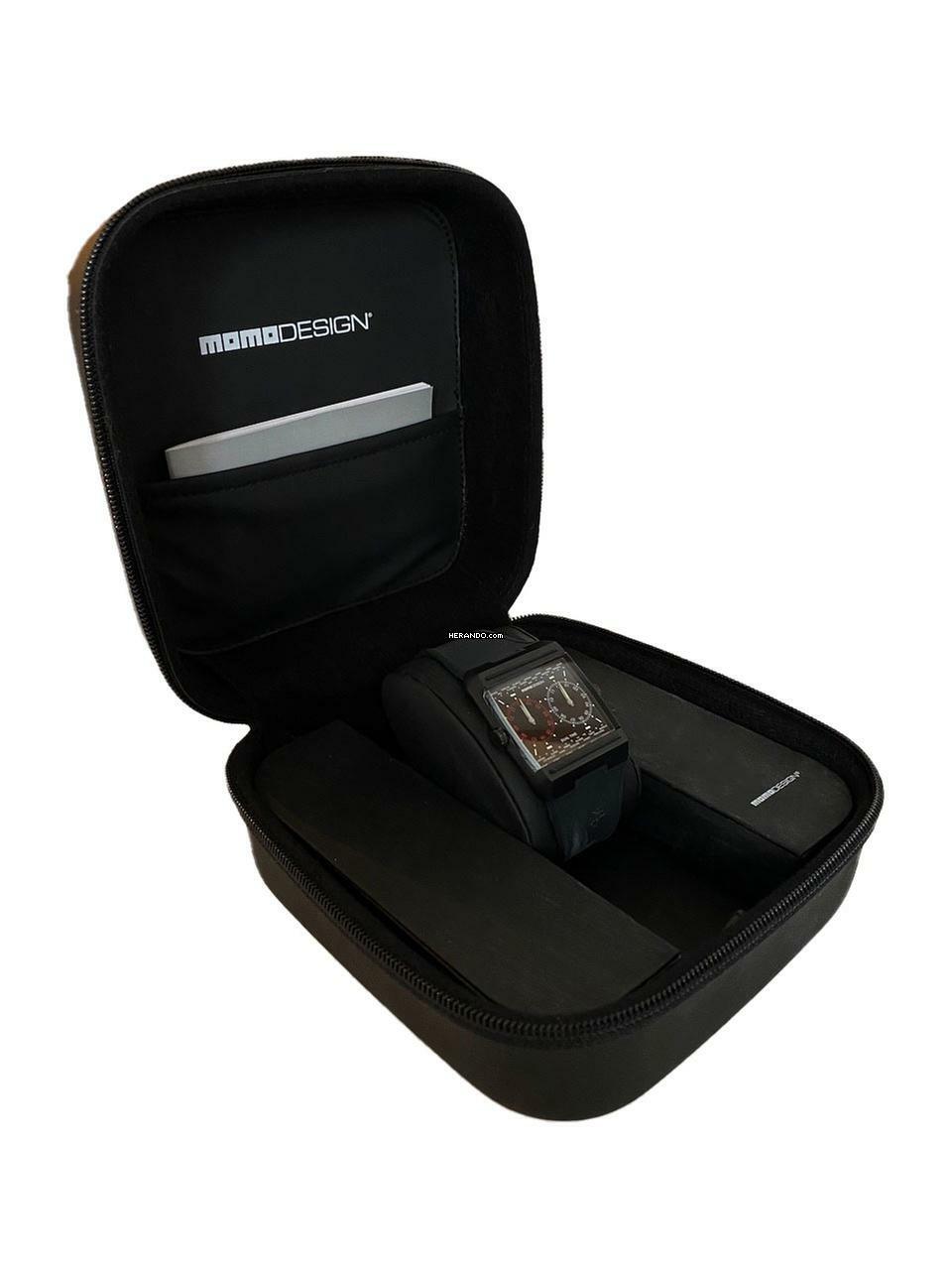 Thumbnail von Momo Design Gents sportive Designers Wristwatch from MOMO Design made in Italy comes with original technical manual and outer box Ref. MD-077 Dual Time </h1>