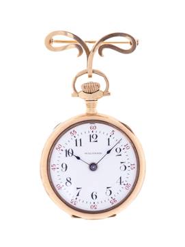  Waltham Fob Watch 14 k Rose Gold 1900s 