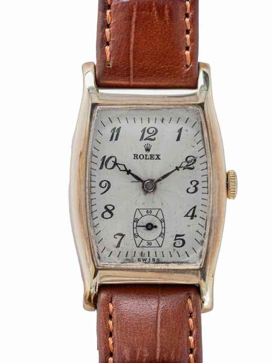  Rolex Tonneau 9 k Rose Gold 1930s 