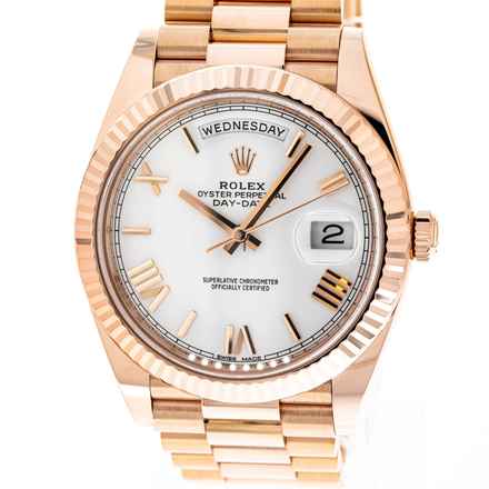 Rolex Day-Date 40 Rose Gold White Dial 228235 like NEW 2019 Full Set 