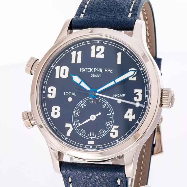  Patek Philippe Travel Time Pilot Travel Time 42 Blue White Gold 5524G-001 NEW 2018 Full Set Unworn 