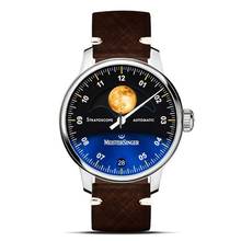 Thumbnail von Meistersinger Stratoscope - Gold - Einzeiger Herrenuhr mit Mondphase Automatik ST982G