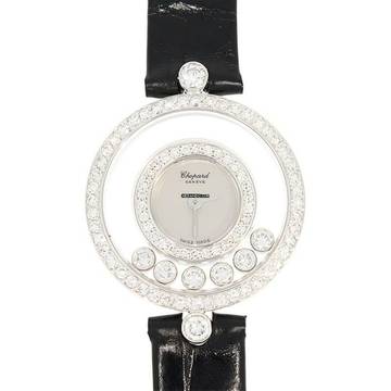  Chopard Happy Diamonds Damenarmbanduhr Happy Diamonds Quarz mit Brillanten und Diamanten aus 750 Weissgold Schliesse Stahl 