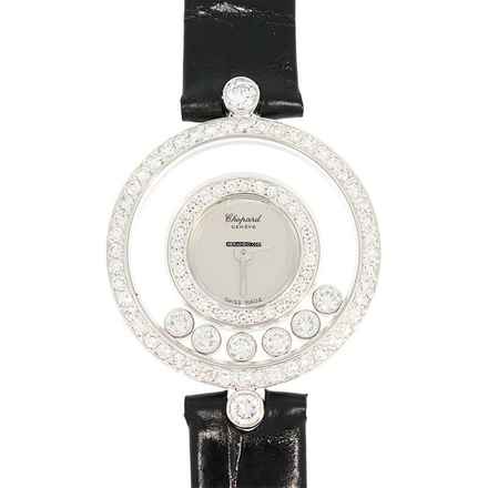 Chopard Happy Diamonds Damenarmbanduhr Happy Diamonds Quarz mit Brillanten und Diamanten aus 750 Weissgold Schliesse Stahl 
