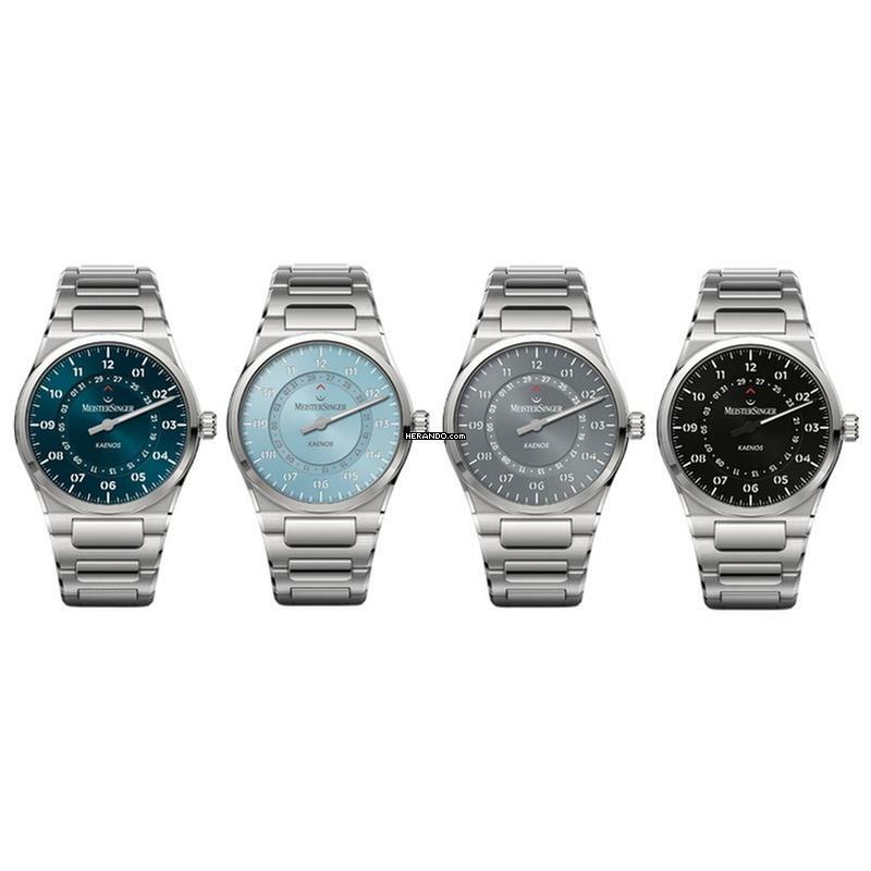 Thumbnail von Meistersinger Herrenuhr Kaenos Open Date Automatik - Sonnenschliff Eisblau