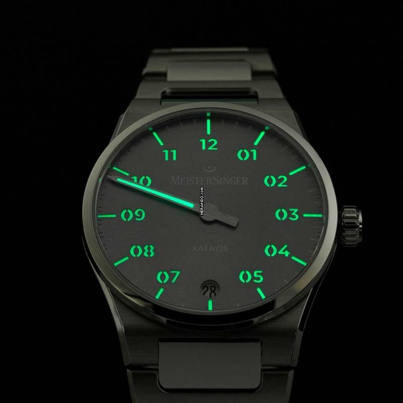 Thumbnail von Meistersinger Herrenuhr Kaenos Automatik - Sonnenschliff Petrol